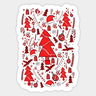 The red Xmas pattern Sticker